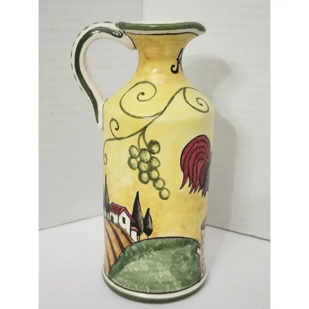 Ceramiche d'Arte Parrini Hand Painted Italian Ceramic Aceto Vinegar Pitcher